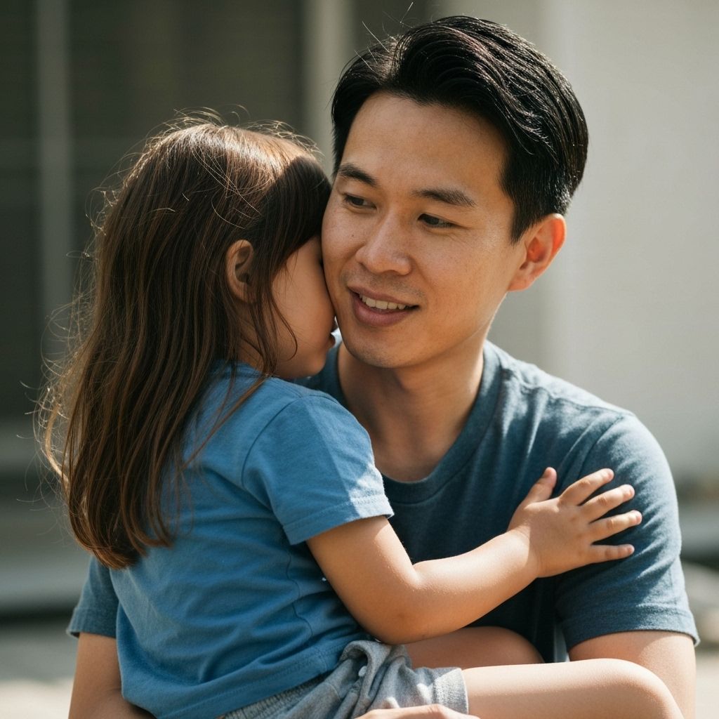 Parent and child in a quiet, candid moment of connection